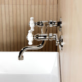 Kingston Two-Handle 2-Hole Wall Mount Bathroom Faucet