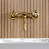 Kingston Two-Handle 2-Hole Wall Mount Bathroom Faucet