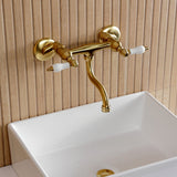 Kingston Double-Handle 2-Hole Wall Mount Bathroom Faucet