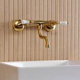 Kingston Double-Handle 2-Hole Wall Mount Bathroom Faucet