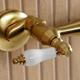 Kingston Double-Handle 2-Hole Wall Mount Bathroom Faucet