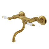 Kingston Double-Handle 2-Hole Wall Mount Bathroom Faucet