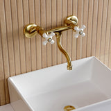 Kingston Two-Handle 2-Hole Wall Mount Bathroom Faucet