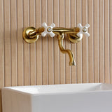 Kingston Two-Handle 2-Hole Wall Mount Bathroom Faucet