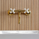 Kingston Two-Handle 2-Hole Wall Mount Bathroom Faucet