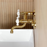 Kingston Two-Handle 2-Hole Wall Mount Bathroom Faucet