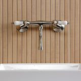 Kingston Double-Handle 2-Hole Wall Mount Bathroom Faucet