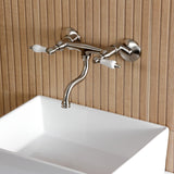 Kingston Double-Handle 2-Hole Wall Mount Bathroom Faucet