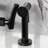 Hallerbos Two-Handle 4-Hole Deck Mount Bridge Kitchen Faucet with Brass Side Sprayer