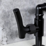 Hallerbos Two-Handle 4-Hole Deck Mount Bridge Kitchen Faucet with Brass Side Sprayer