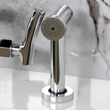 Hallerbos Two-Handle 4-Hole Deck Mount Bridge Kitchen Faucet with Brass Side Sprayer