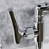 Hallerbos Two-Handle 4-Hole Deck Mount Bridge Kitchen Faucet with Brass Side Sprayer