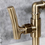 Hallerbos Two-Handle 4-Hole Deck Mount Bridge Kitchen Faucet with Brass Side Sprayer