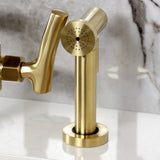 Hallerbos Two-Handle 4-Hole Deck Mount Bridge Kitchen Faucet with Brass Side Sprayer