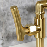 Hallerbos Two-Handle 4-Hole Deck Mount Bridge Kitchen Faucet with Brass Side Sprayer