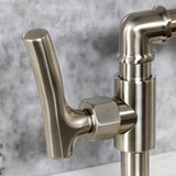 Hallerbos Two-Handle 4-Hole Deck Mount Bridge Kitchen Faucet with Brass Side Sprayer