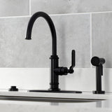 Whitaker Single-Handle Deck Mount Kitchen Faucet with Brass Sprayer