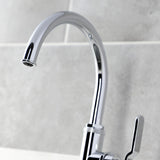 Whitaker Single-Handle Deck Mount Kitchen Faucet with Brass Sprayer