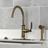 Whitaker Single-Handle Deck Mount Kitchen Faucet with Brass Sprayer