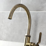 Whitaker Single-Handle Deck Mount Kitchen Faucet with Brass Sprayer