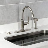 Whitaker Single-Handle Deck Mount Kitchen Faucet with Brass Sprayer