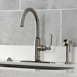 Whitaker Single-Handle Deck Mount Kitchen Faucet with Brass Sprayer