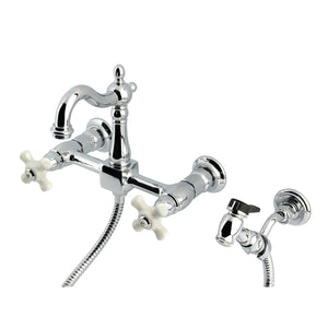 Heritage Two-Handle 3-Hole Wall Mount Kitchen Faucet