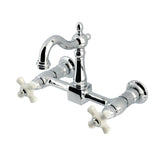 Heritage Two-Handle 2-Hole Wall Mount Kitchen Faucet