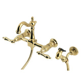 Heritage Two-Handle 3-Hole Wall Mount Kitchen Faucet