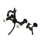 Heritage Two-Handle 3-Hole Wall Mount Kitchen Faucet