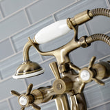 Essex Three-Handle 2-Hole Deck Mount Clawfoot Tub Faucet with Handshower