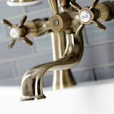 Essex Three-Handle 2-Hole Deck Mount Clawfoot Tub Faucet with Handshower