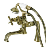 Essex Three-Handle 2-Hole Deck Mount Clawfoot Tub Faucet with Handshower