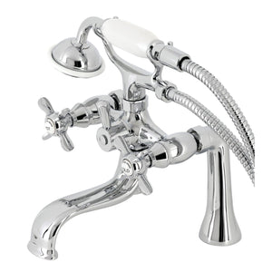 Essex Three-Handle 2-Hole Deck-Mount Clawfoot Tub Faucet with Hand Shower