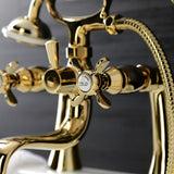 Essex Three-Handle 2-Hole Deck Mount Clawfoot Tub Faucet with Handshower