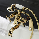 Essex Three-Handle 2-Hole Deck Mount Clawfoot Tub Faucet with Handshower