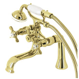 Essex Three-Handle 2-Hole Deck Mount Clawfoot Tub Faucet with Handshower