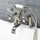 Essex Three-Handle 2-Hole Deck Mount Clawfoot Tub Faucet with Handshower