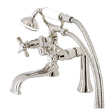 Essex Three-Handle 2-Hole Deck Mount Clawfoot Tub Faucet with Handshower