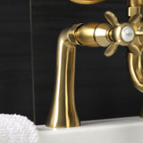 Essex Three-Handle 2-Hole Deck Mount Clawfoot Tub Faucet with Handshower