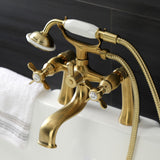 Essex Three-Handle 2-Hole Deck Mount Clawfoot Tub Faucet with Handshower