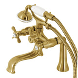 Essex Three-Handle 2-Hole Deck Mount Clawfoot Tub Faucet with Handshower