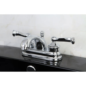 Royale Double-Handle 3-Hole Deck Mount 4-Inch Centerset Bathroom Faucet with Brass Pop-Up