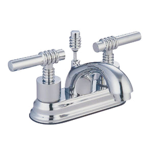 Royale Double-Handle 3-Hole Deck Mount 4-Inch Centerset Bathroom Faucet with Brass Pop-Up