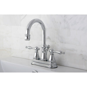 Naples Double-Handle 3-Hole Deck Mount 4-Inch Centerset Bathroom Faucet with Brass Pop-Up