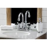 Duchess Double-Handle 3 Hole Deck Mount 4-Inch Centerset Bathroom Faucet with Brass Pop-Up