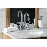 Duchess Double-Handle 3 Hole Deck Mount 4-Inch Centerset Bathroom Faucet with Brass Pop-Up