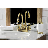 Duchess Double-Handle 3 Hole Deck Mount 4-Inch Centerset Bathroom Faucet with Brass Pop-Up