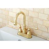 Silver Sage Double-Handle 3-Hole Deck Mount 4-Inch Centerset Bathroom Faucet with Brass Pop-Up