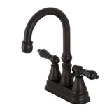 Duchess Double-Handle 3 Hole Deck Mount 4-Inch Centerset Bathroom Faucet with Brass Pop-Up